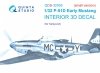 Quinta Studio QDS-32005 P-51D (Early) 3D-Printed coloured Interior on decal paper (Tamiya) (small version) 1/32